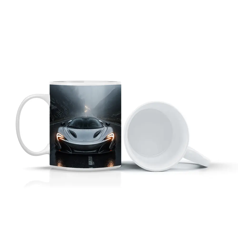 McLaren P1 Silver Rainy Mountain Road – Mugs