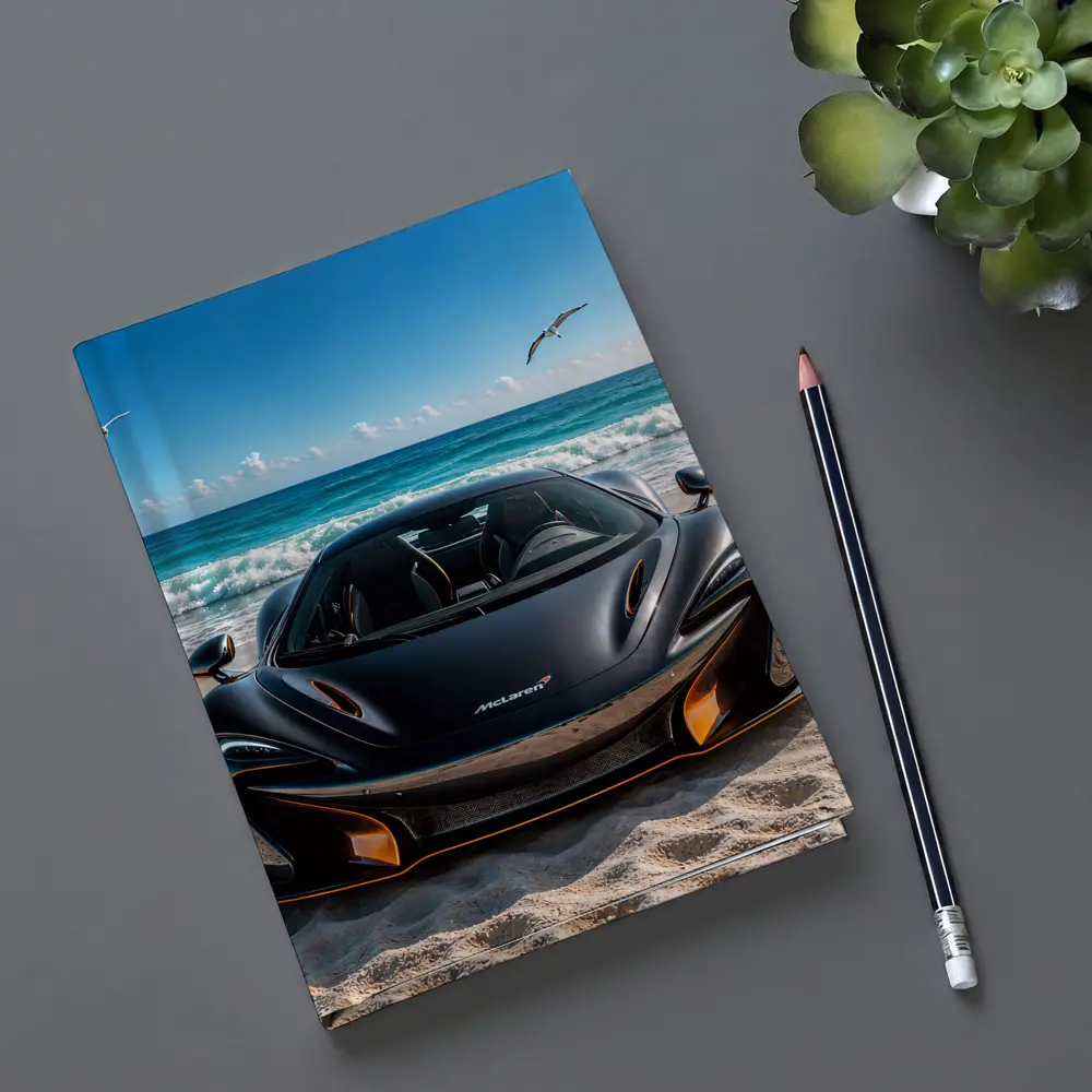 McLaren 765LT Black Supercar on Beach – Notebooks