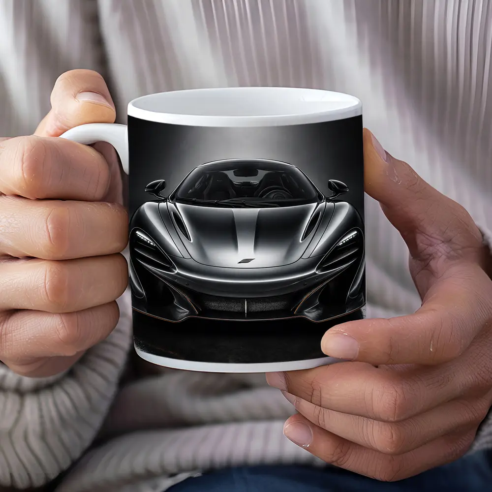 McLaren P1 Black Studio Front View – Mugs