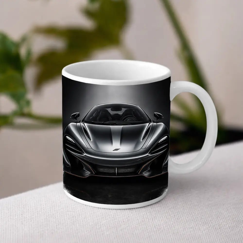 McLaren P1 Black Studio Front View – Mugs