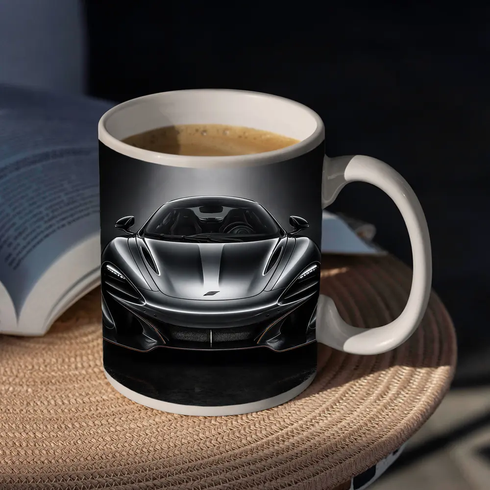 McLaren P1 Black Studio Front View – Mugs