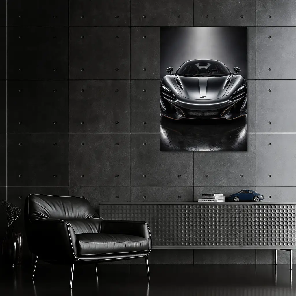 McLaren P1 Black Studio Front View – Wall Art