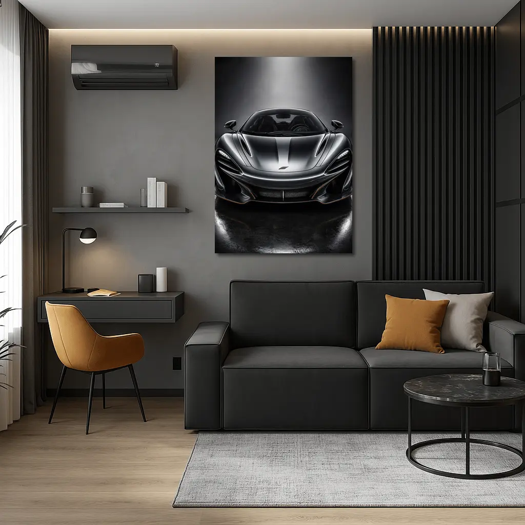 McLaren P1 Black Studio Front View – Wall Art