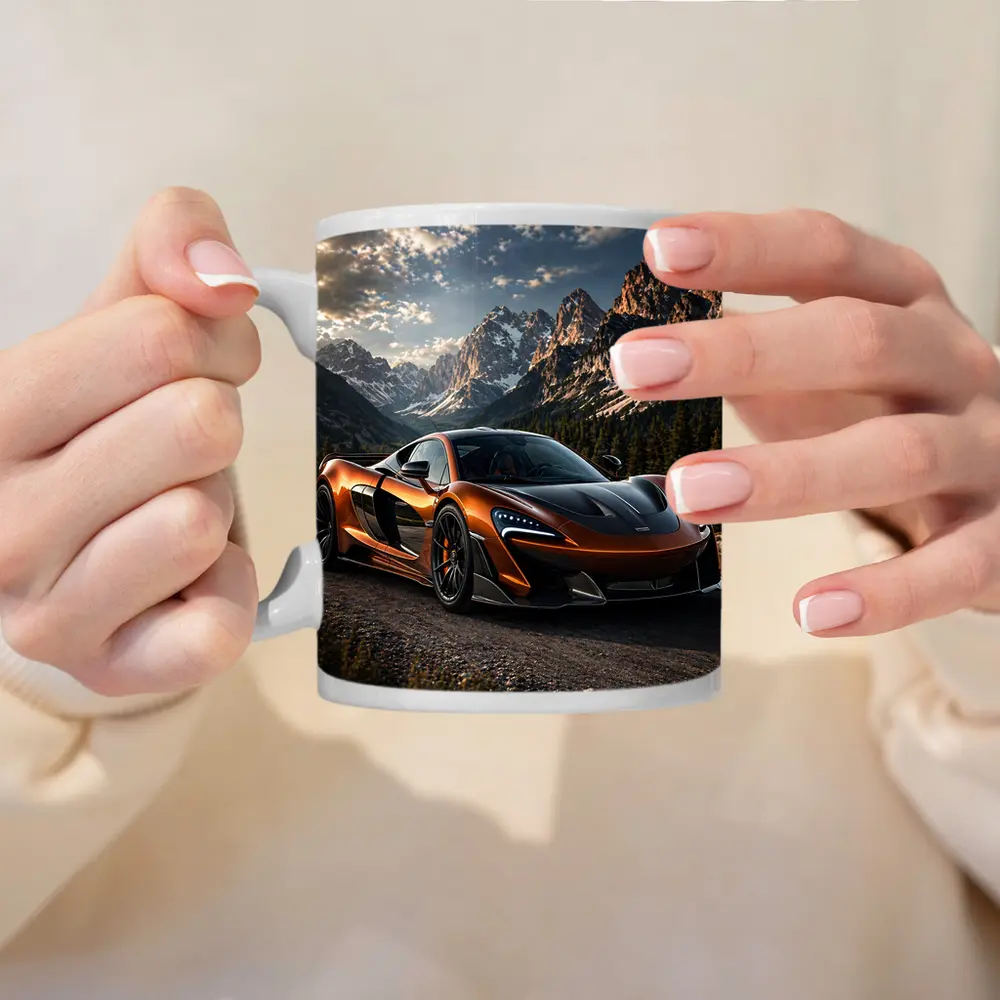 McLaren 570S Orange Mountain Road Scene – Mugs