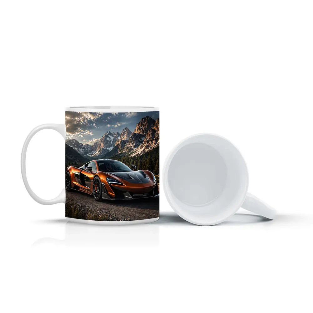 McLaren 570S Orange Mountain Road Scene – Mugs