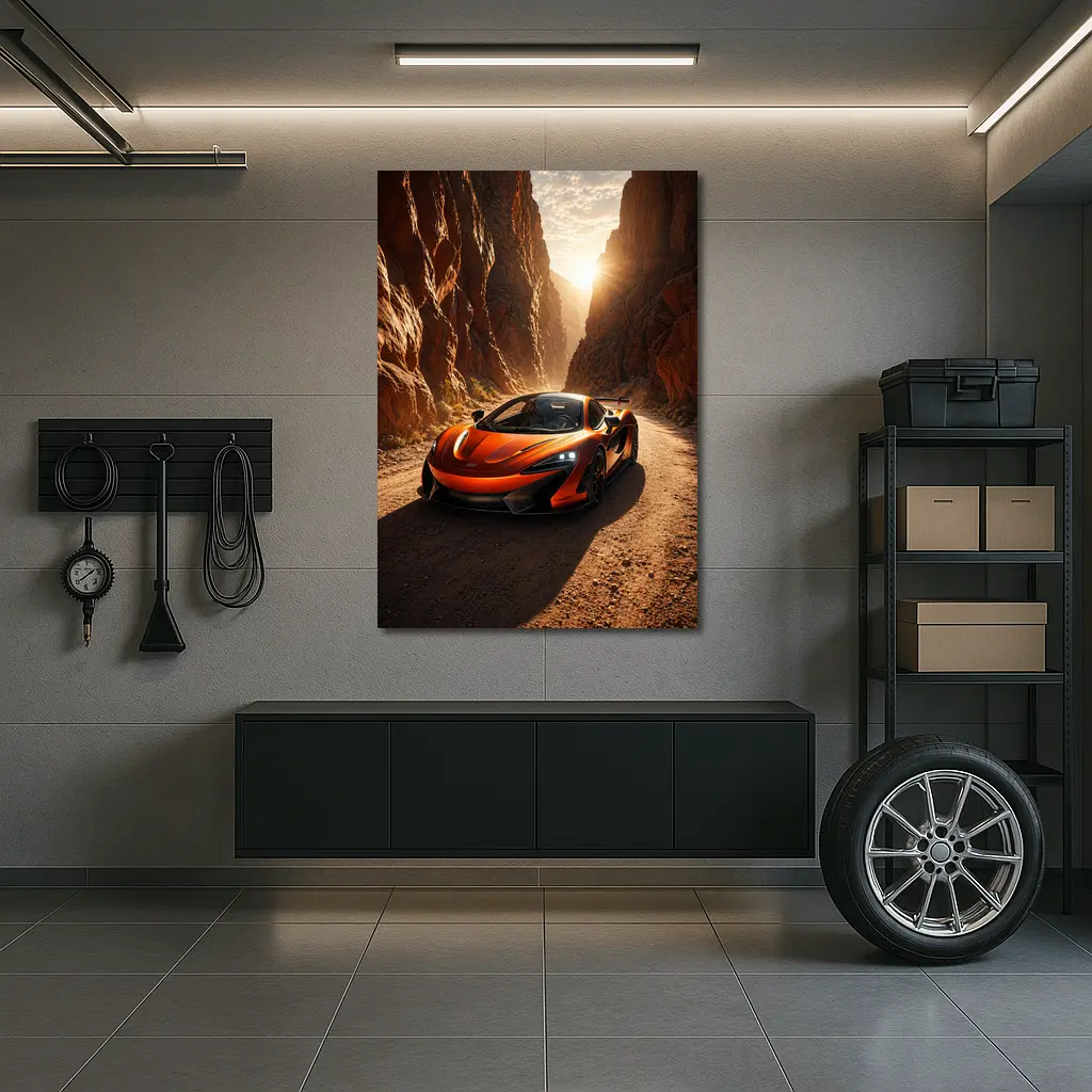 McLaren 600LT Orange Canyon Sunset Drive – Wall Art
