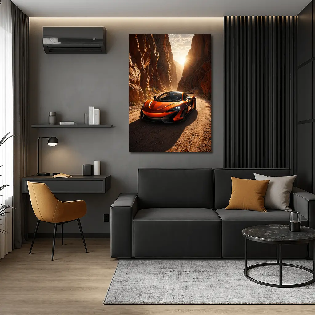 McLaren 600LT Orange Canyon Sunset Drive – Wall Art