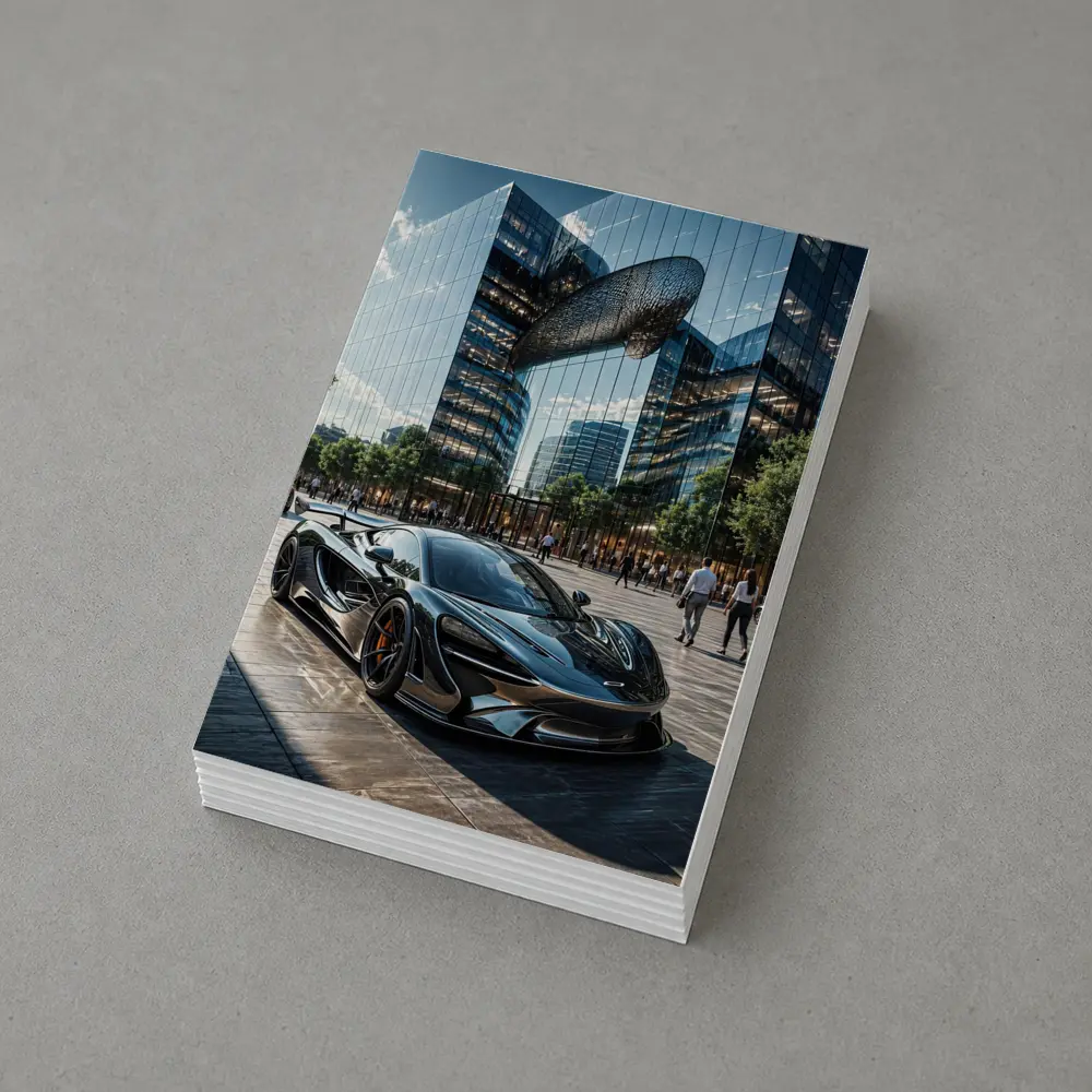 McLaren 720S Black Supercar City Plaza – Postcards