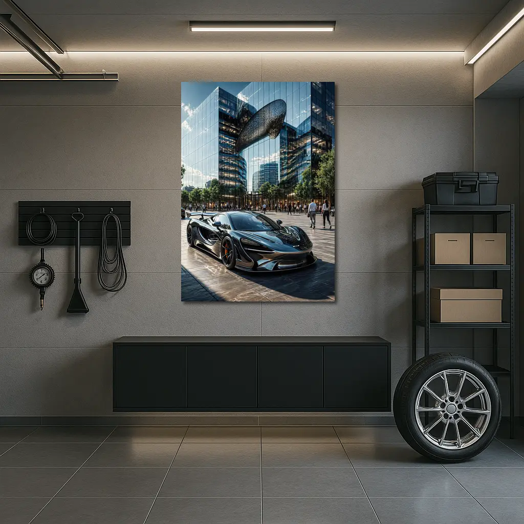McLaren 720S Black Supercar City Plaza – Wall Art
