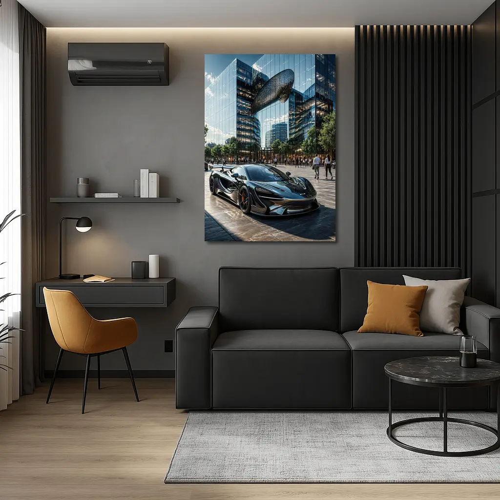 McLaren 720S Black Supercar City Plaza – Wall Art