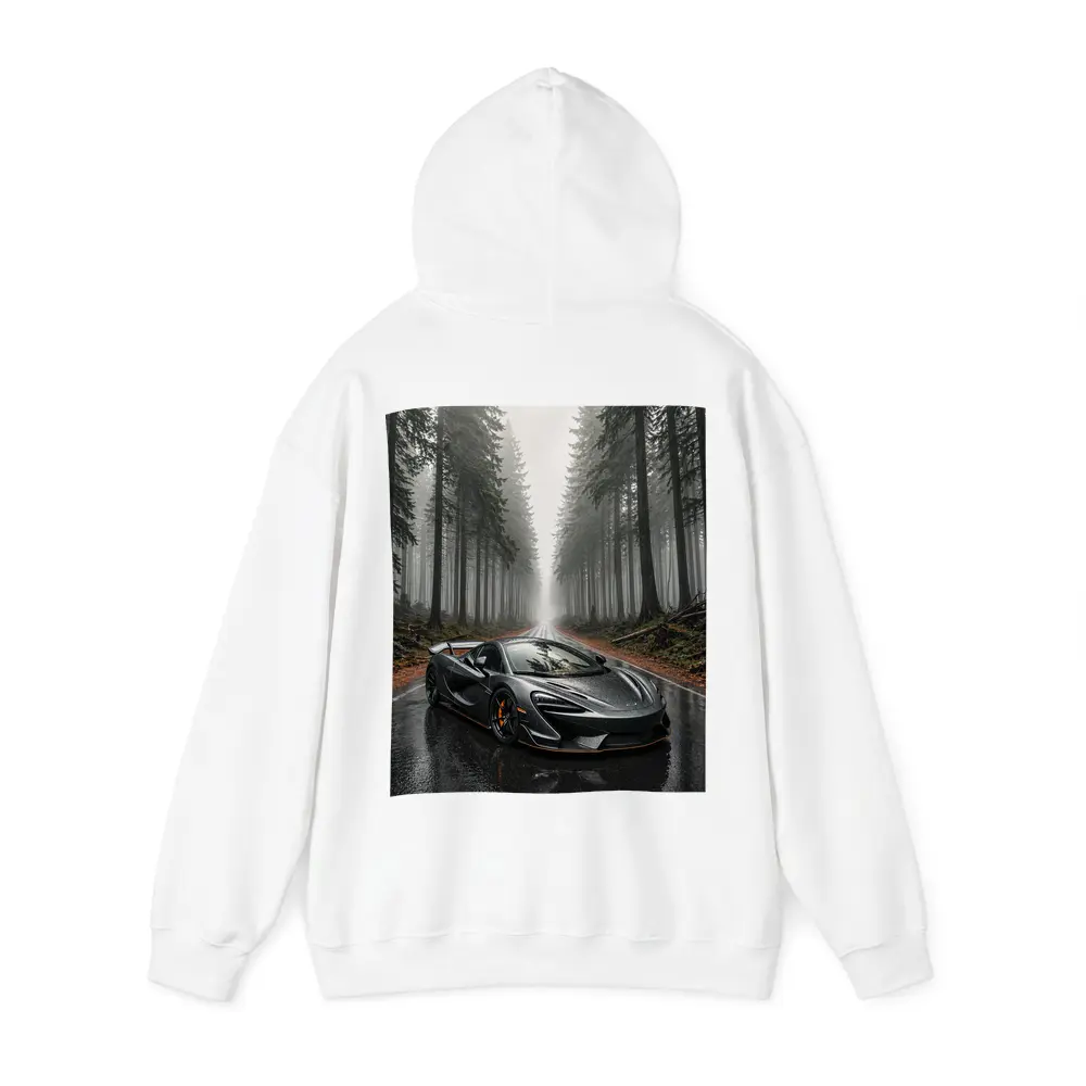 McLaren 570S Gray Supercar Foggy Forest Road – Hoodies