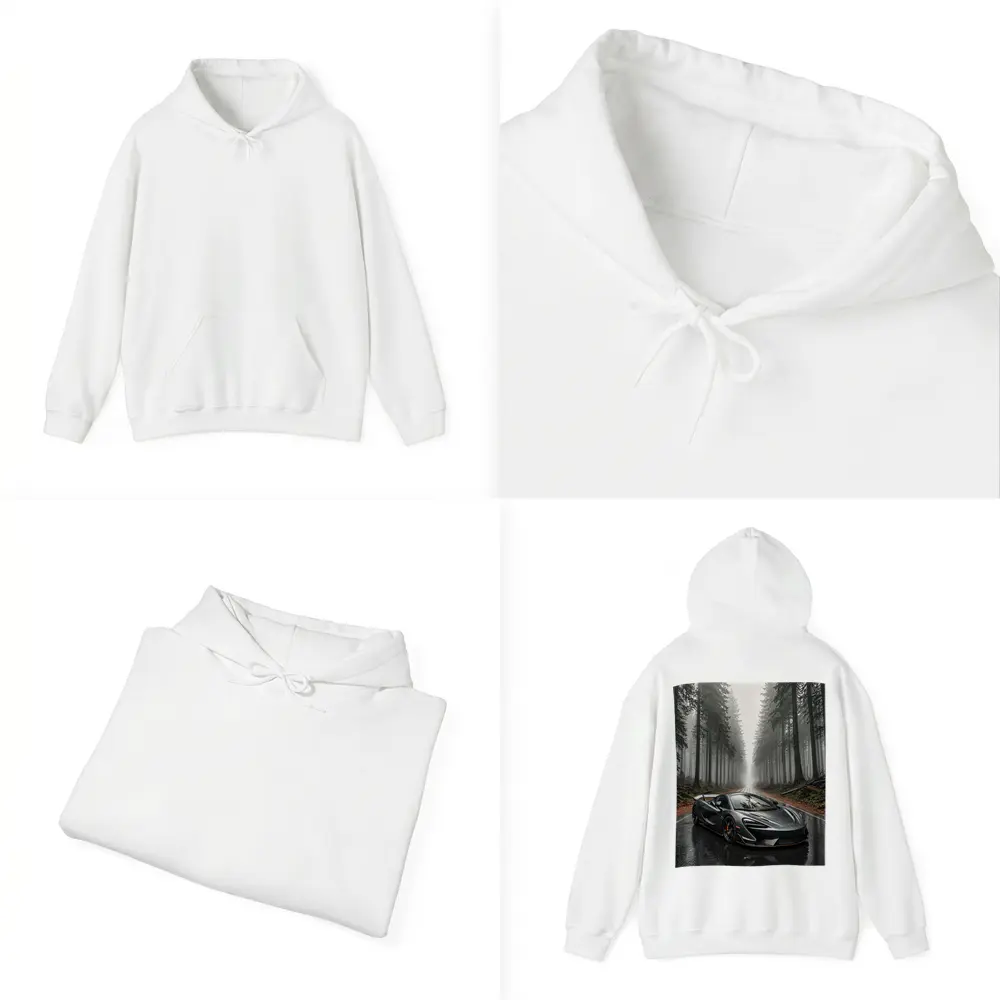 McLaren 570S Gray Supercar Foggy Forest Road – Hoodies