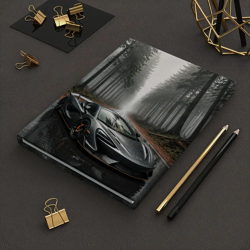 McLaren 570S Gray Supercar Foggy Forest Road – Notebooks
