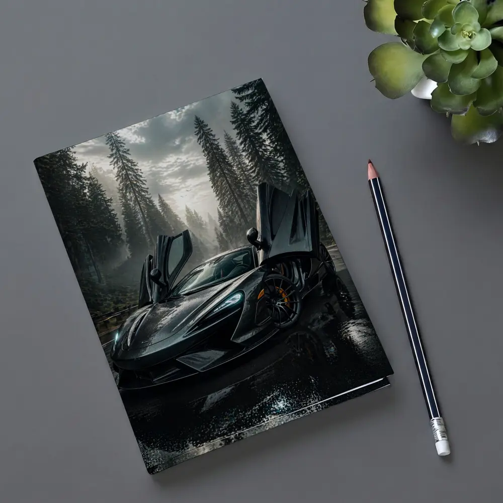 McLaren Supercar Wet Forest Road Dark – Notebooks