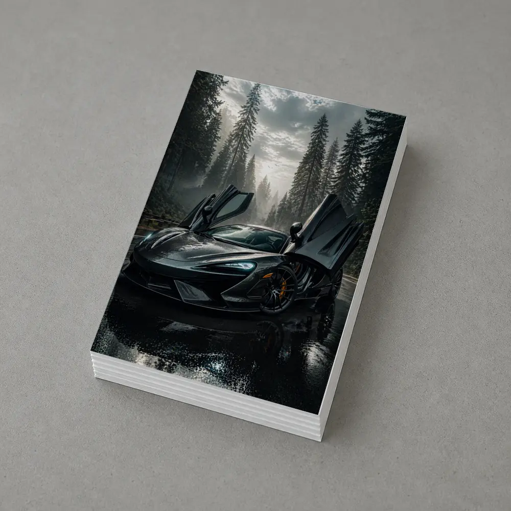 McLaren Supercar Wet Forest Road Dark – Postcards
