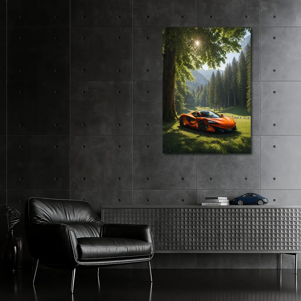 McLaren 570S Orange Supercar Forest Valley – Wall Art