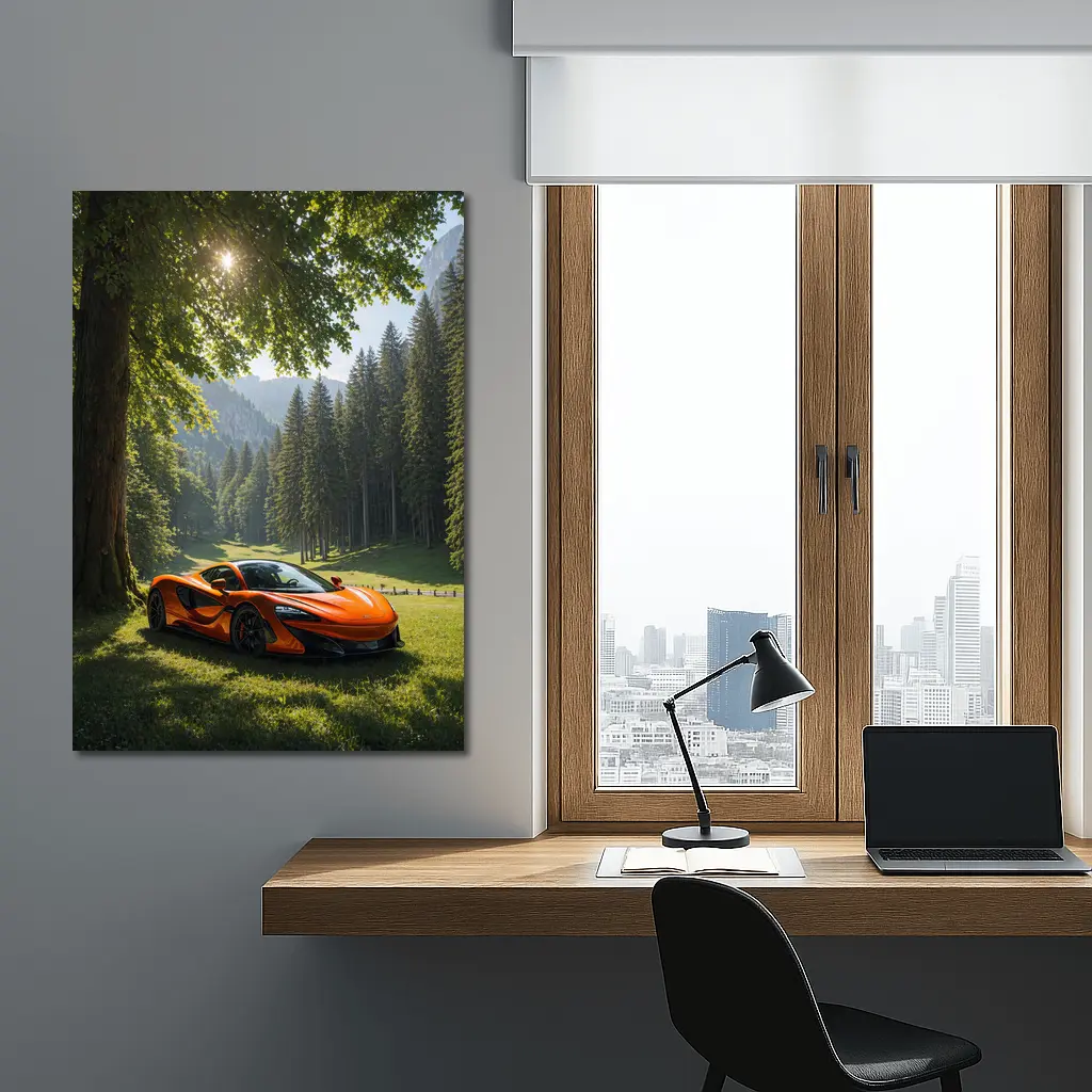 McLaren 570S Orange Supercar Forest Valley – Wall Art