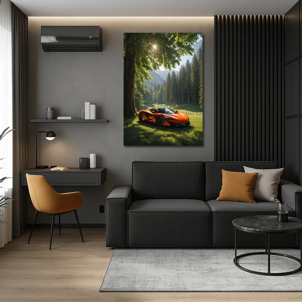 McLaren 570S Orange Supercar Forest Valley – Wall Art