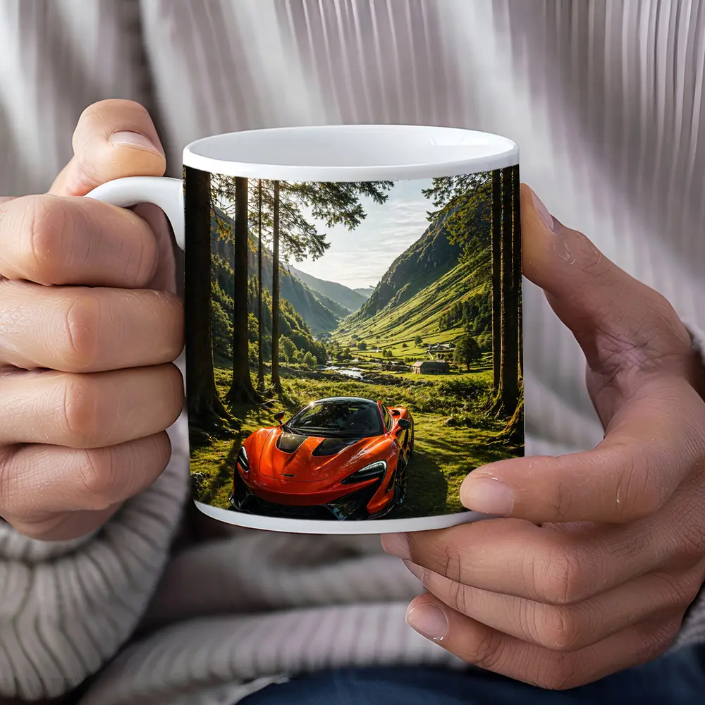 McLaren P1 Orange Supercar Forest Valley – Mugs