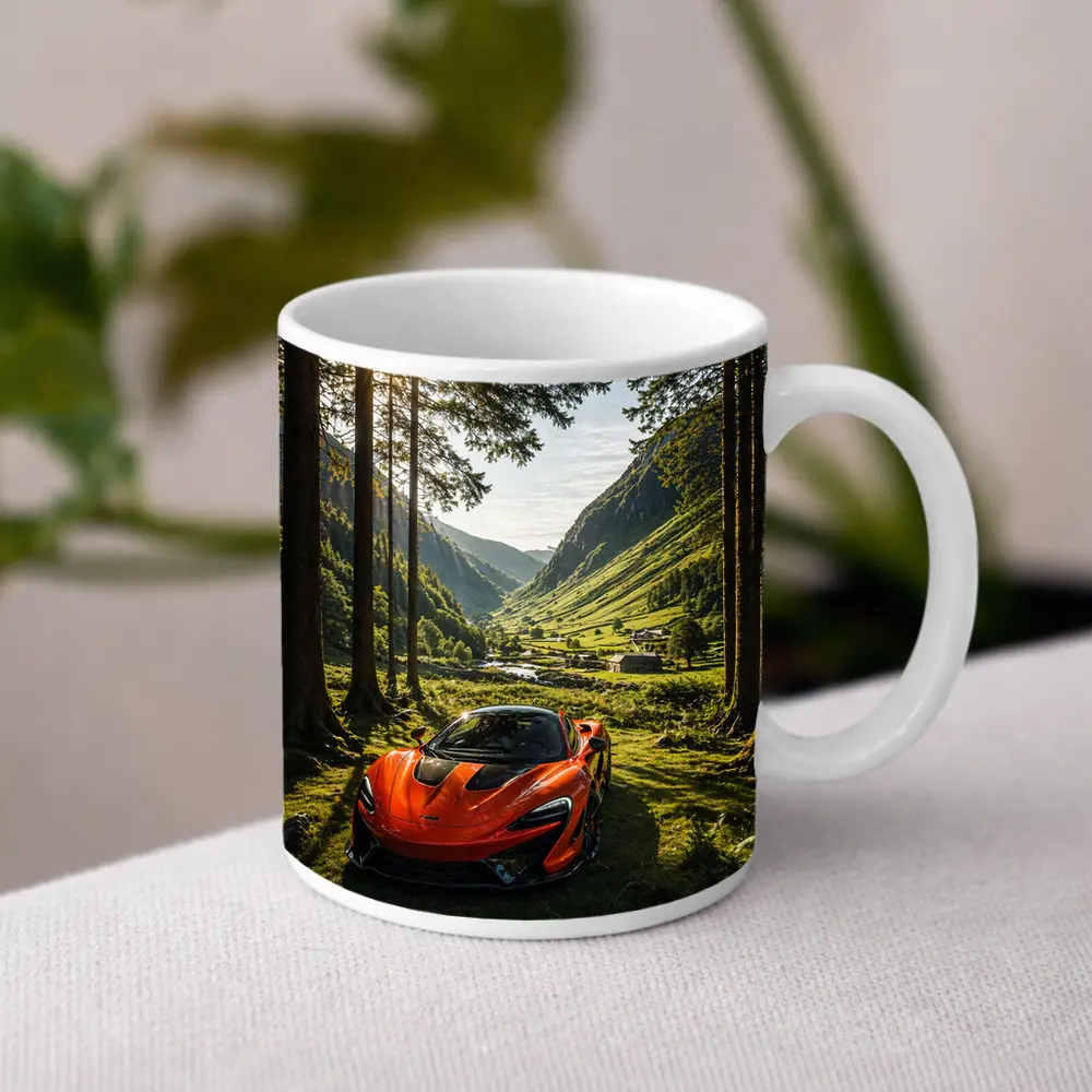 McLaren P1 Orange Supercar Forest Valley – Mugs