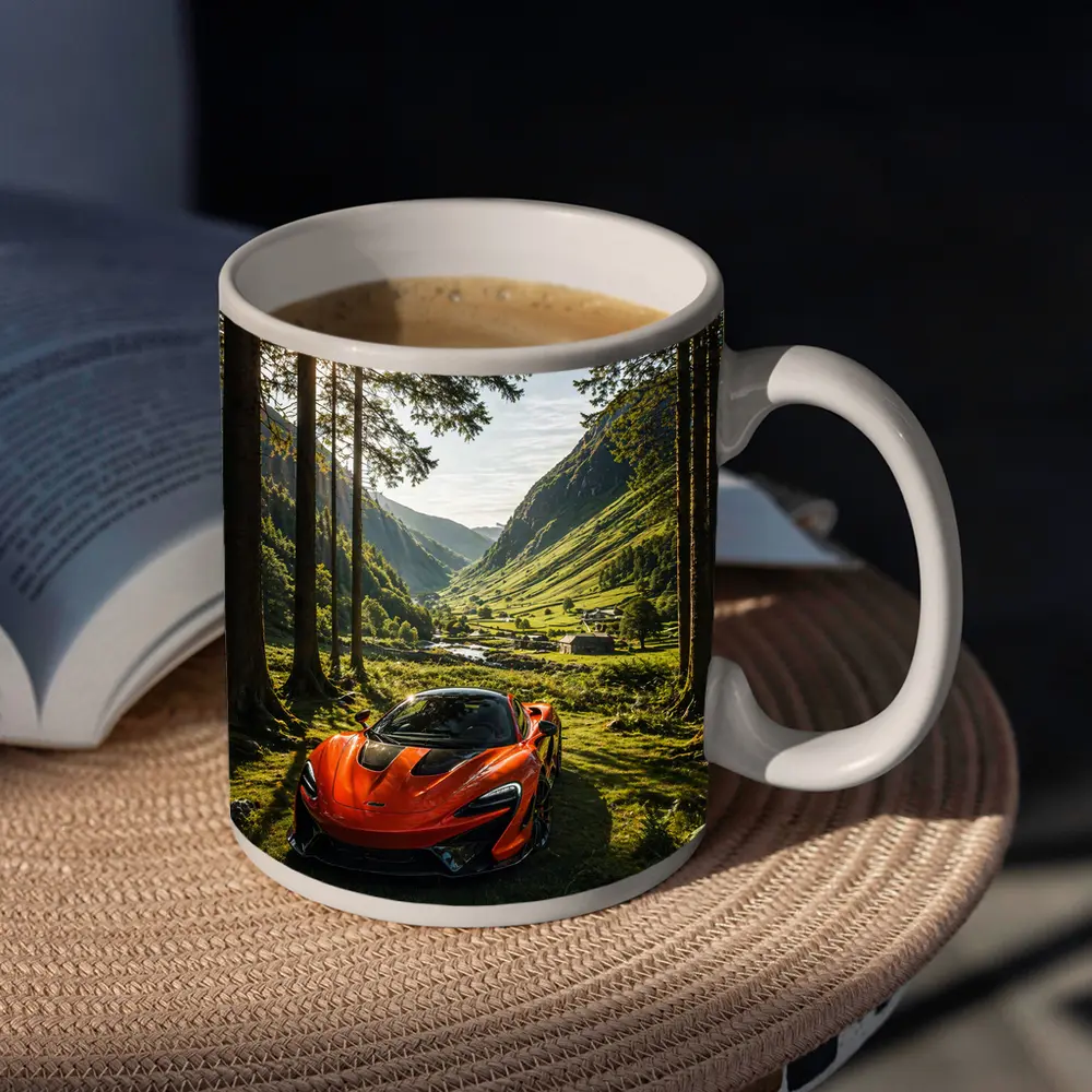 McLaren P1 Orange Supercar Forest Valley – Mugs
