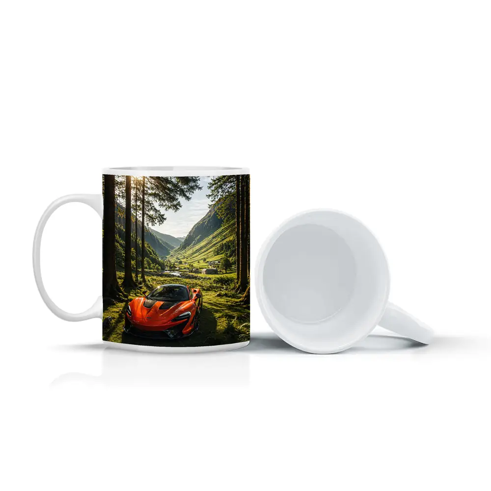 McLaren P1 Orange Supercar Forest Valley – Mugs