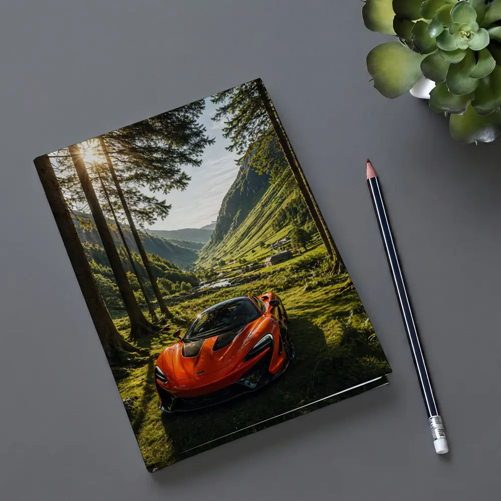 McLaren P1 Orange Supercar Forest Valley – Notebooks