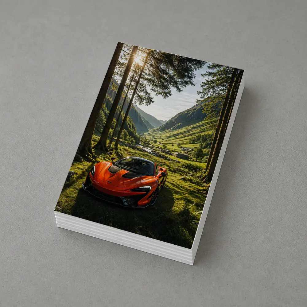 McLaren P1 Orange Supercar Forest Valley – Postcards