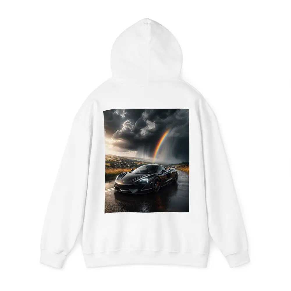 McLaren 570S Black Supercar Stormy Rainbow Road – Hoodies