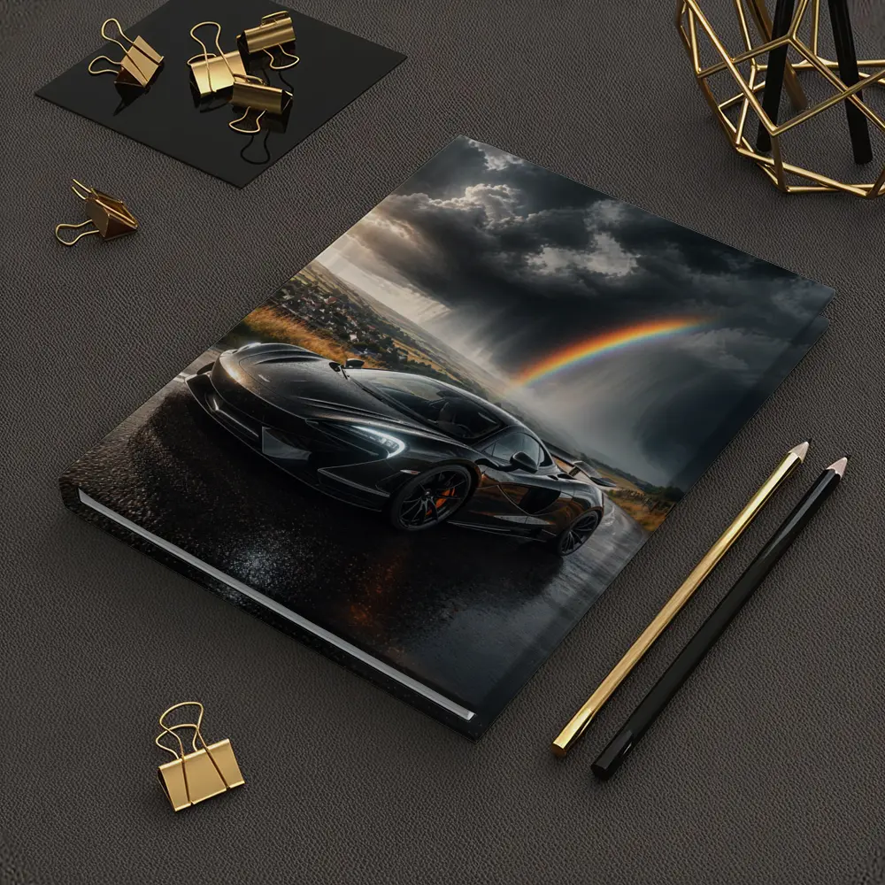 McLaren 570S Black Supercar Stormy Rainbow Road – Notebooks