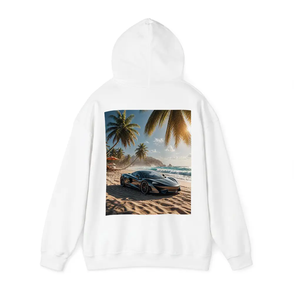 McLaren GT Parked on Tropical Beach – Hoodies