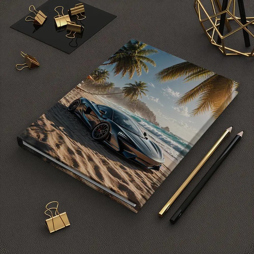 McLaren GT Parked on Tropical Beach – Notebooks