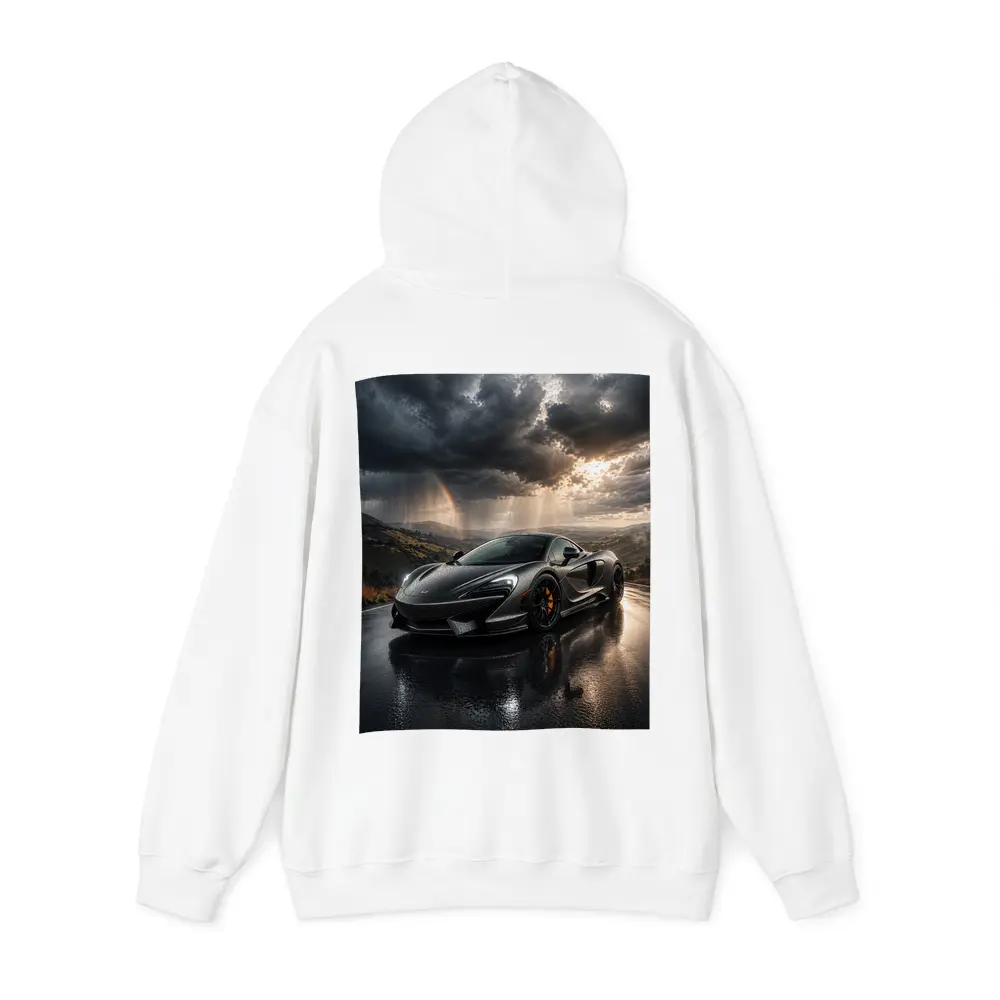 McLaren 570S Black Supercar Stormy Road – Hoodies