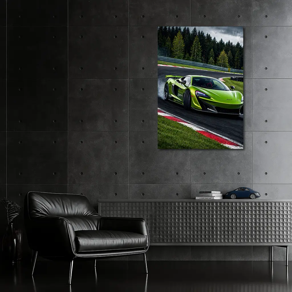 McLaren 600LT Green Drifting Race Track – Wall Art