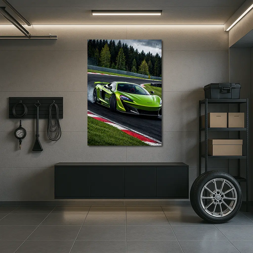 McLaren 600LT Green Drifting Race Track – Wall Art