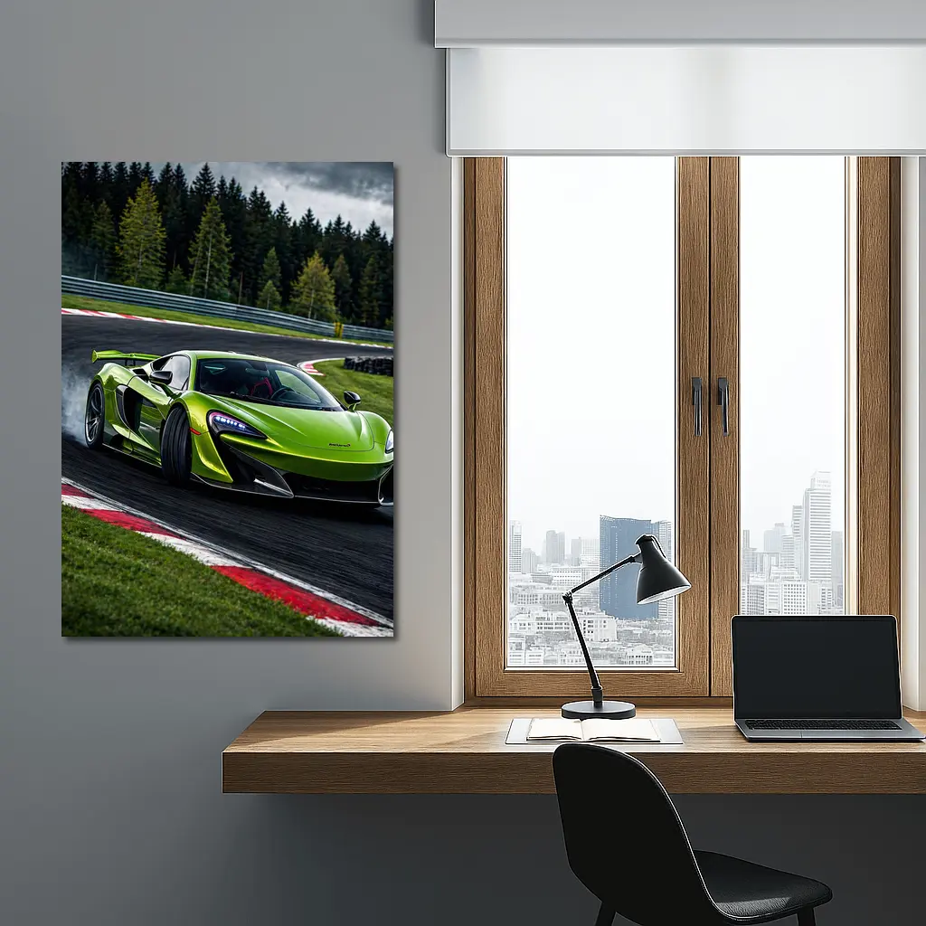 McLaren 600LT Green Drifting Race Track – Wall Art