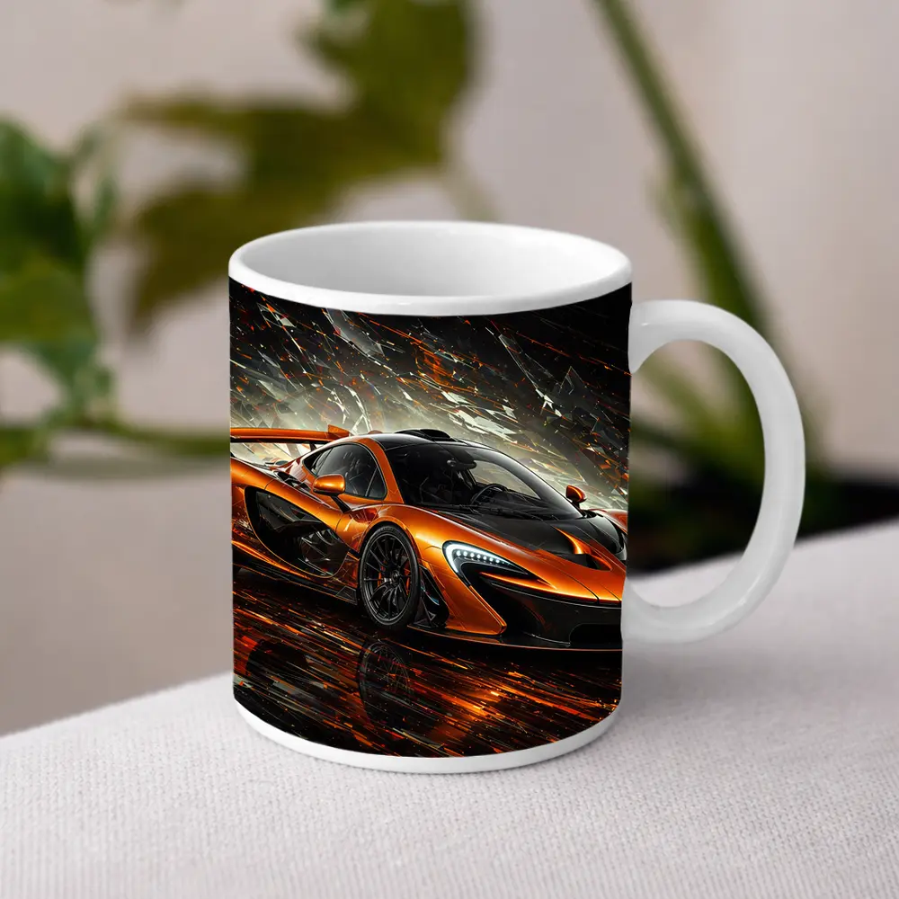 McLaren P1 Orange Abstract Dark Background – Mugs