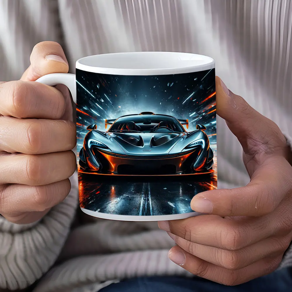 McLaren P1 Supercar Neon Night Track – Mugs