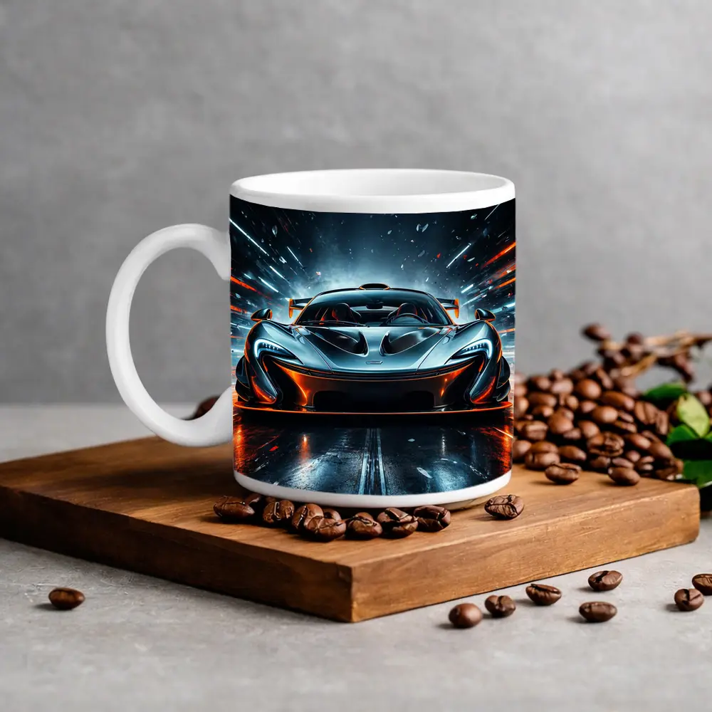 McLaren P1 Supercar Neon Night Track – Mugs