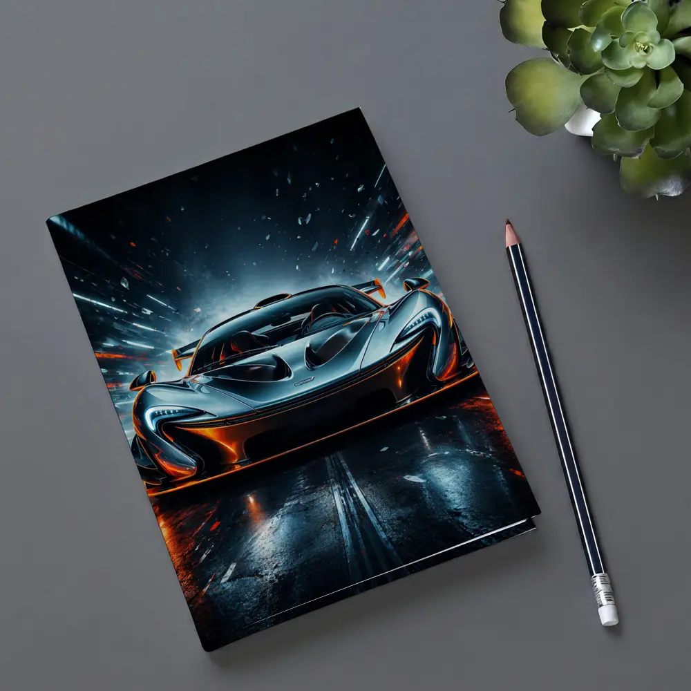 McLaren P1 Supercar Neon Night Track – Notebooks