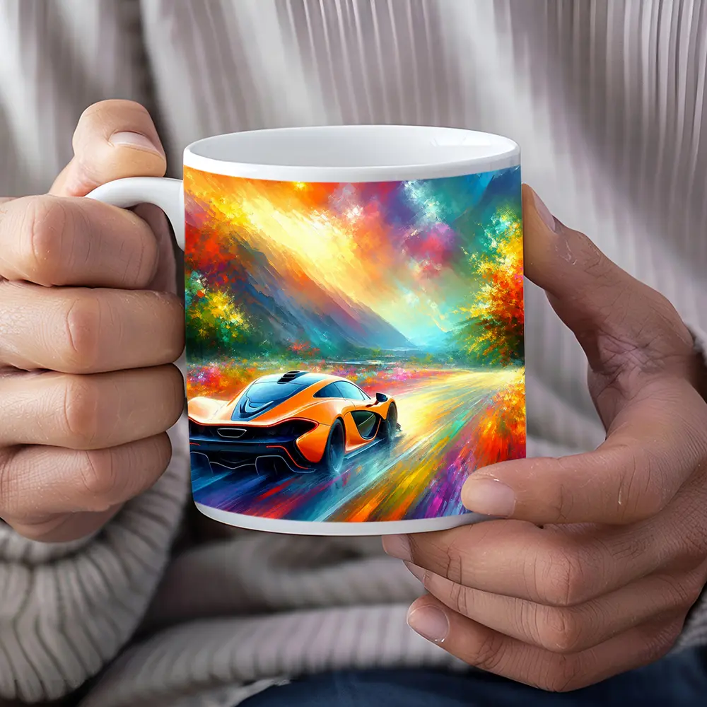 McLaren P1 Colorful Impressionist Painting Art – Mugs
