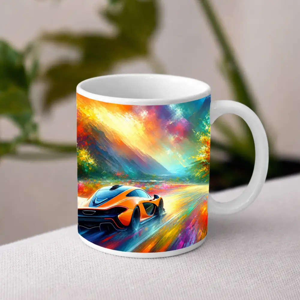 McLaren P1 Colorful Impressionist Painting Art – Mugs