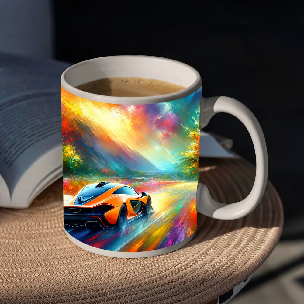 McLaren P1 Colorful Impressionist Painting Art – Mugs