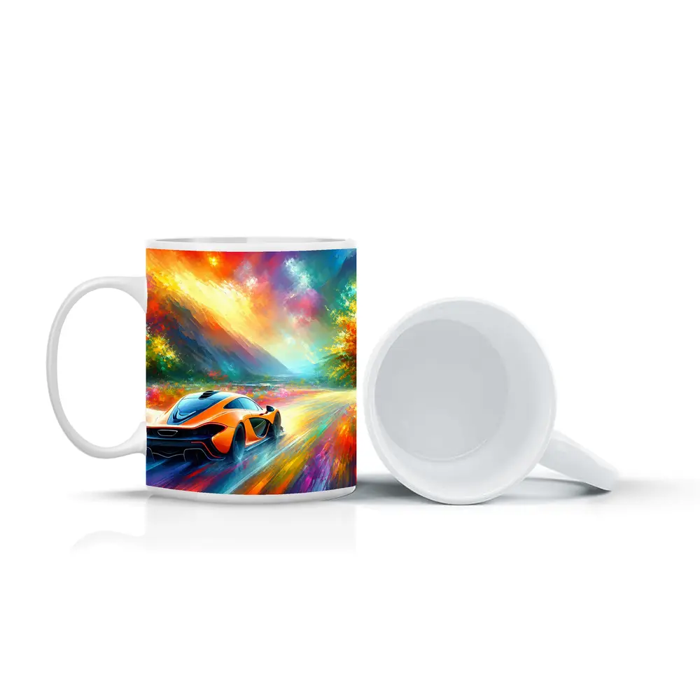 McLaren P1 Colorful Impressionist Painting Art – Mugs