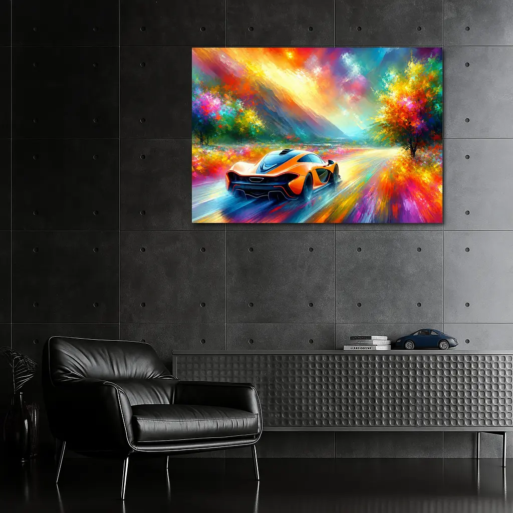 McLaren P1 Colorful Impressionist Painting Art – Wall Art