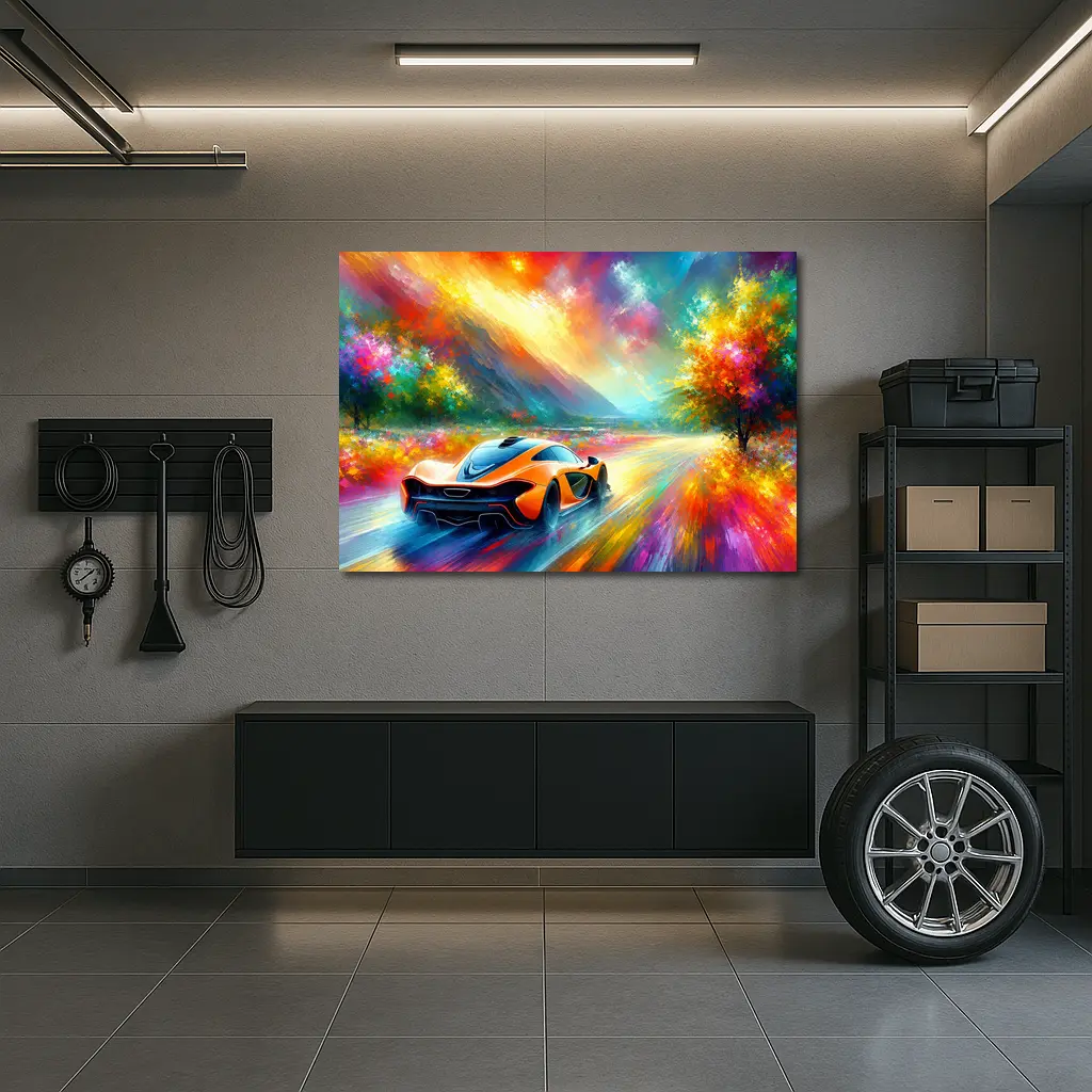McLaren P1 Colorful Impressionist Painting Art – Wall Art