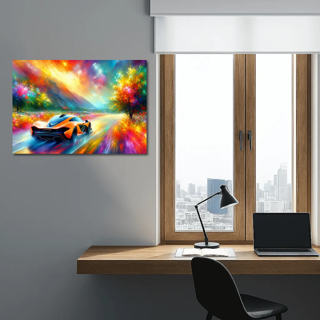 McLaren P1 Colorful Impressionist Painting Art – Wall Art