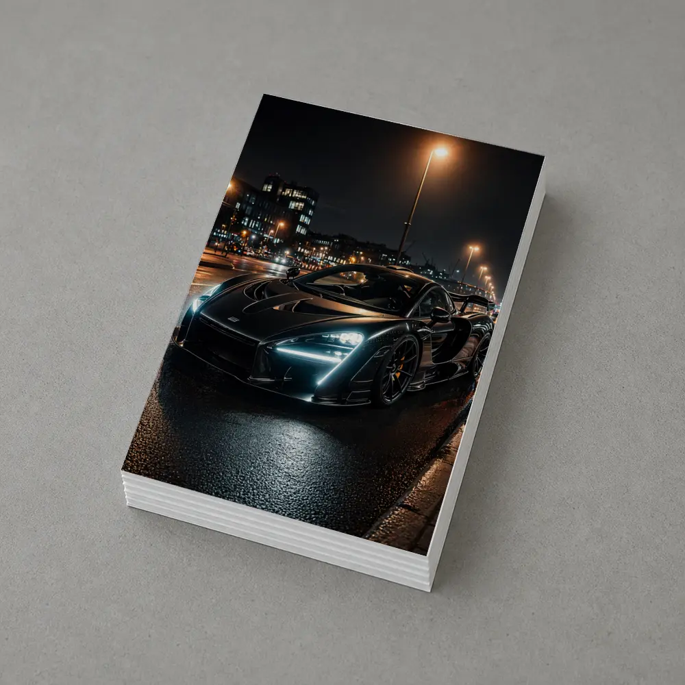 McLaren Senna Black Supercar Rainy Night Street – Postcards
