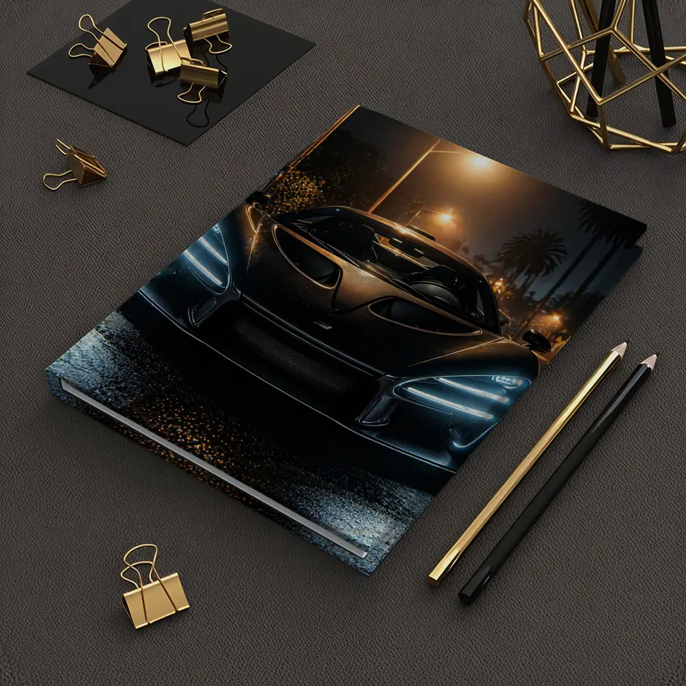 McLaren Senna Black Car Night Street – Notebooks