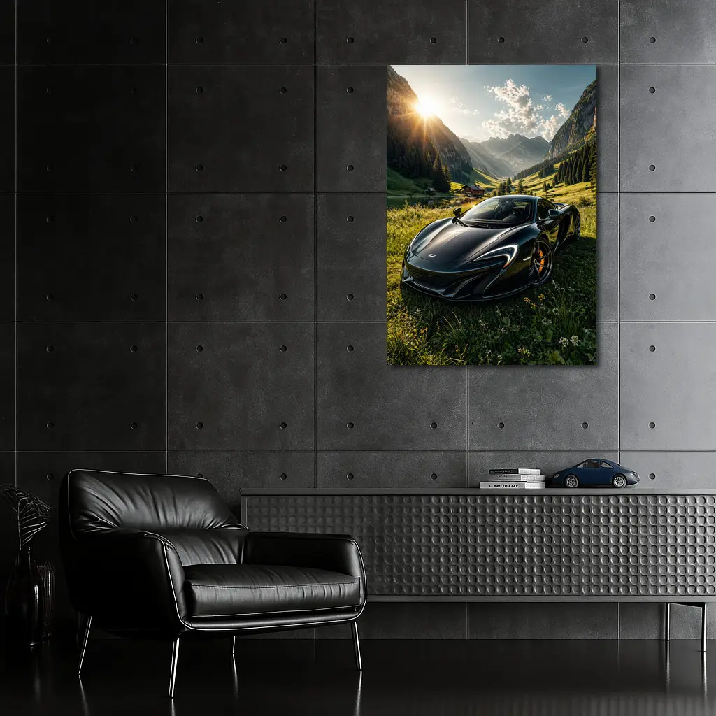 McLaren 570S Black Supercar Alpine Valley – Wall Art